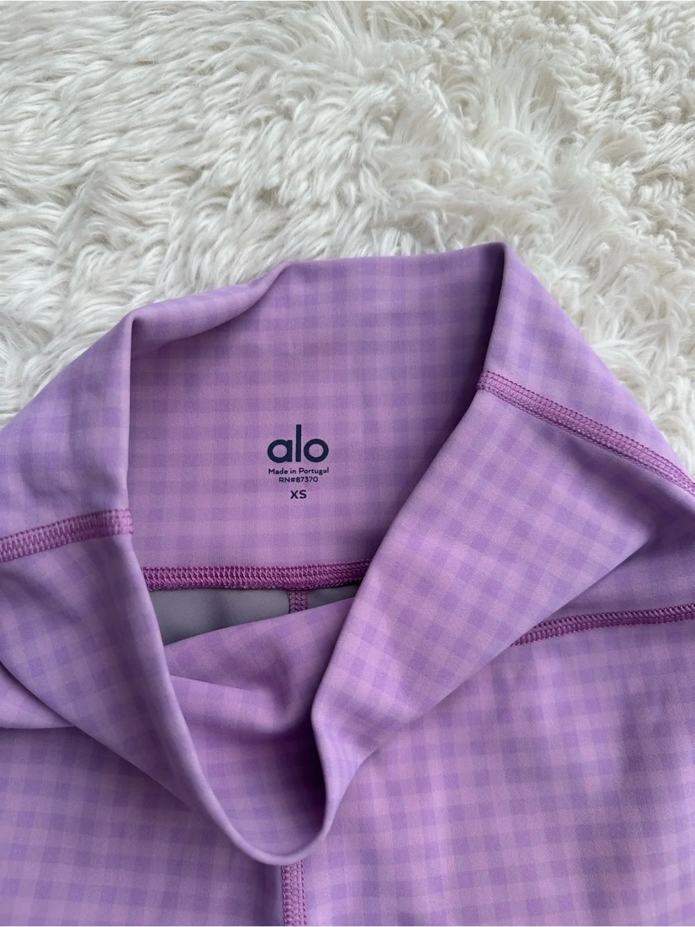 ALO Yoga Gingham High-Waist Bike Shorts